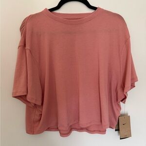 Nike Women's Soft Pink Short Sleeve Tee cropped
